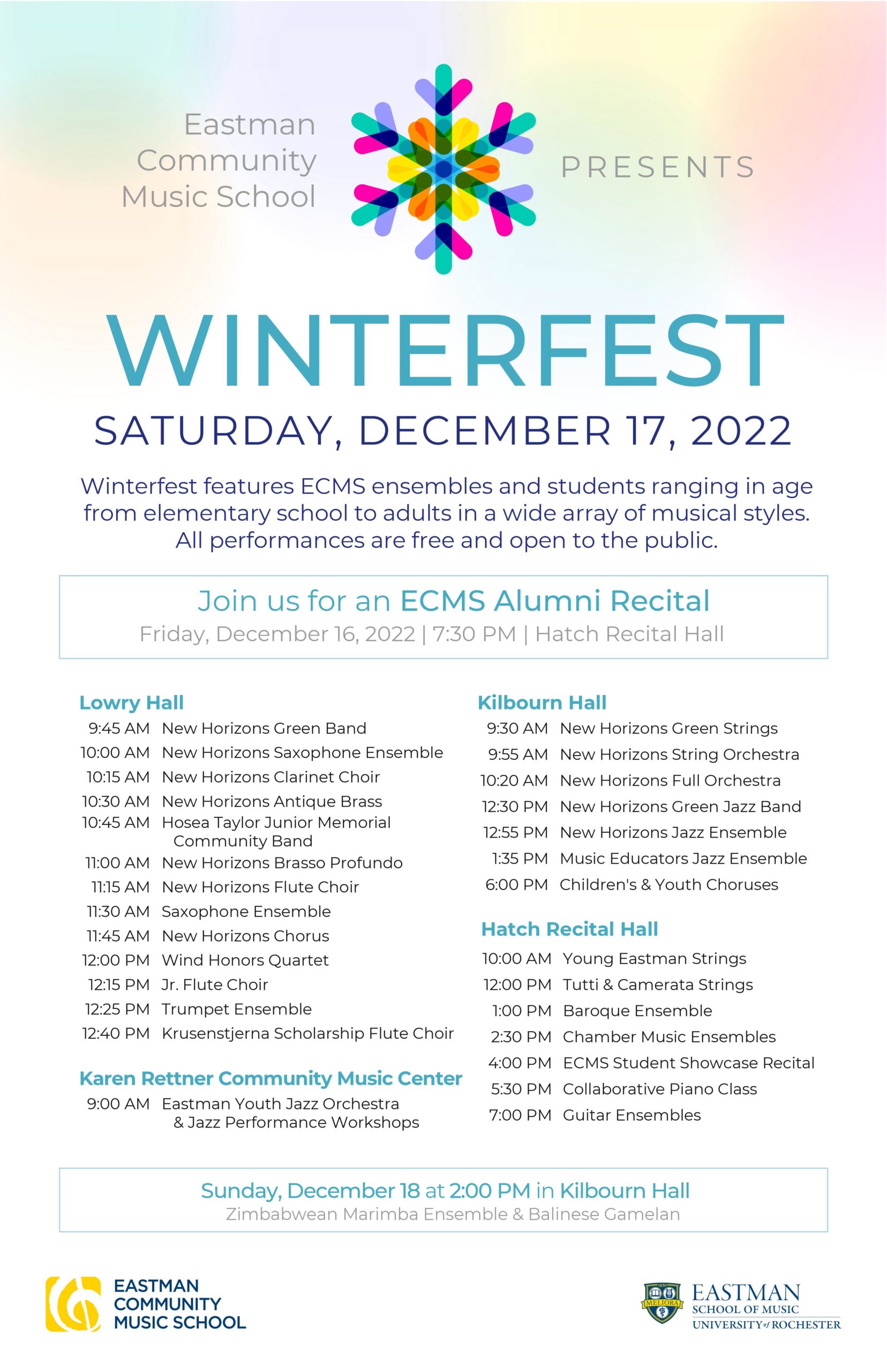 ECMS Winterfest - Eastman Community Music School