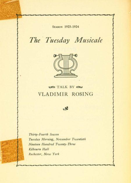 1923 November 20 The Tuesday Musicale page 1