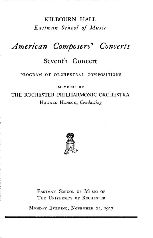 1927 November 21 American Composers' Concert page 1