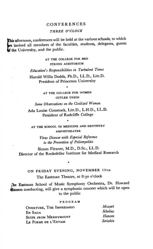 1935 November 14 Inauguration of Alan Valentine at UR_Page_3