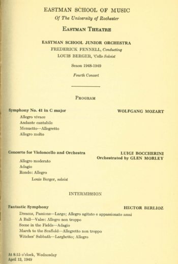 1949 April 13 ES Junior Orchestra with cello soloist