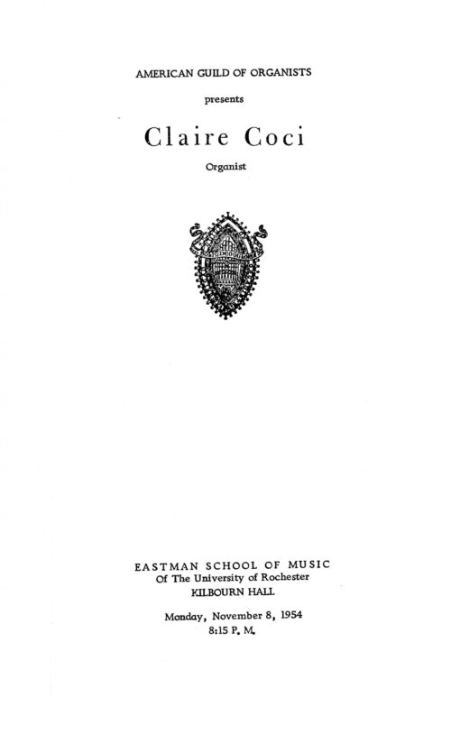 1954 November 8 Claire Coci Organ_Page_1