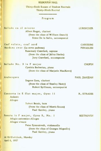 1957 April 8 Albert Regni in recital