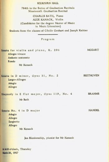 1957 March 28 Shared MM recital Beth and Kanack