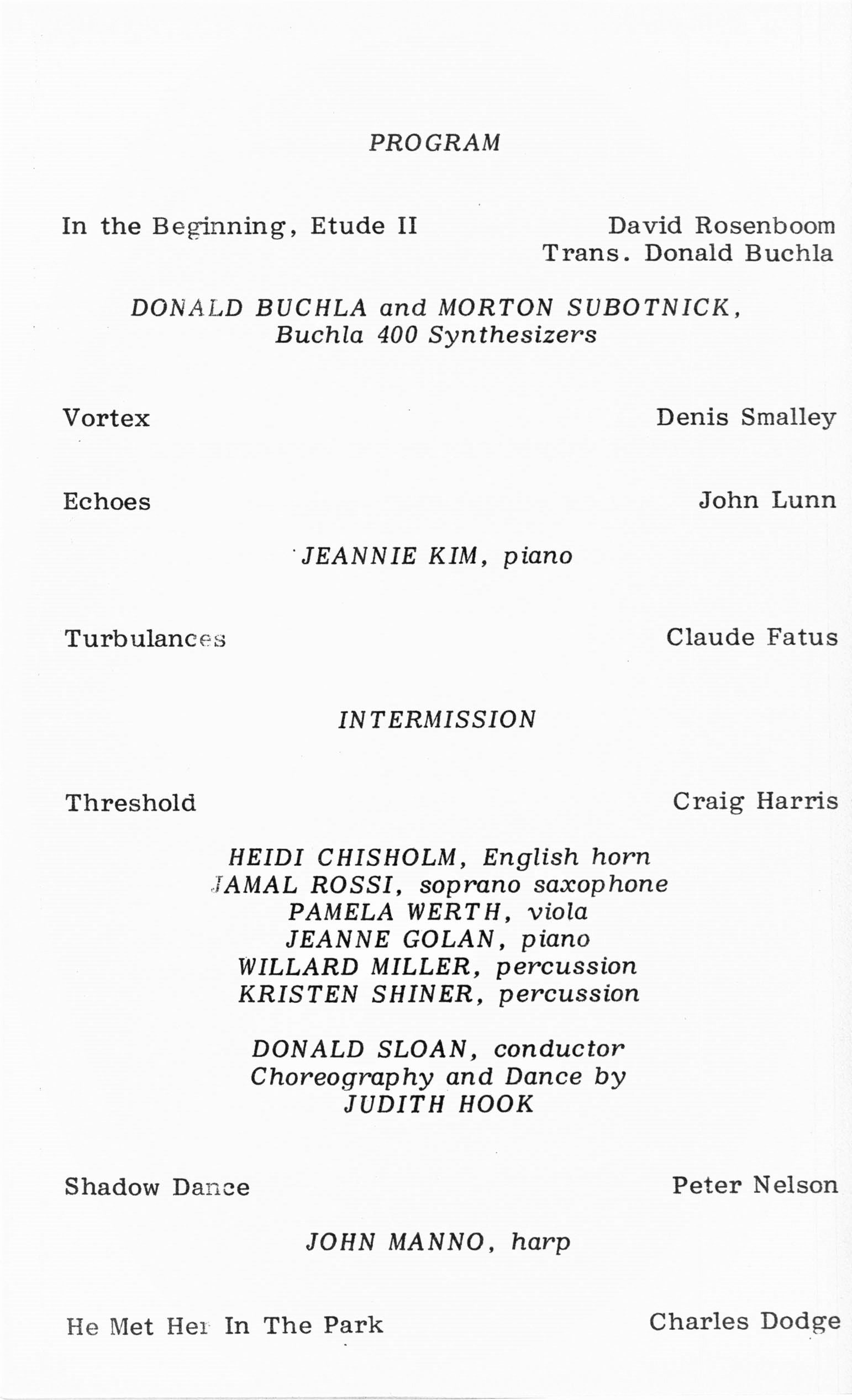1983 ICMC Concert II program, page 02