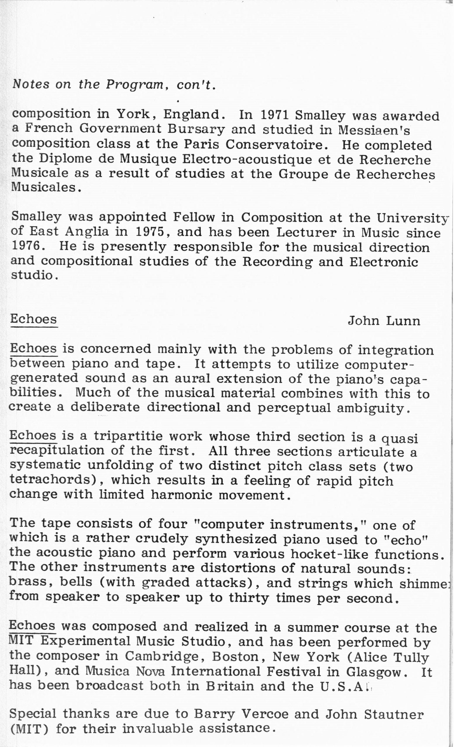 1983 ICMC Concert II program, page 05