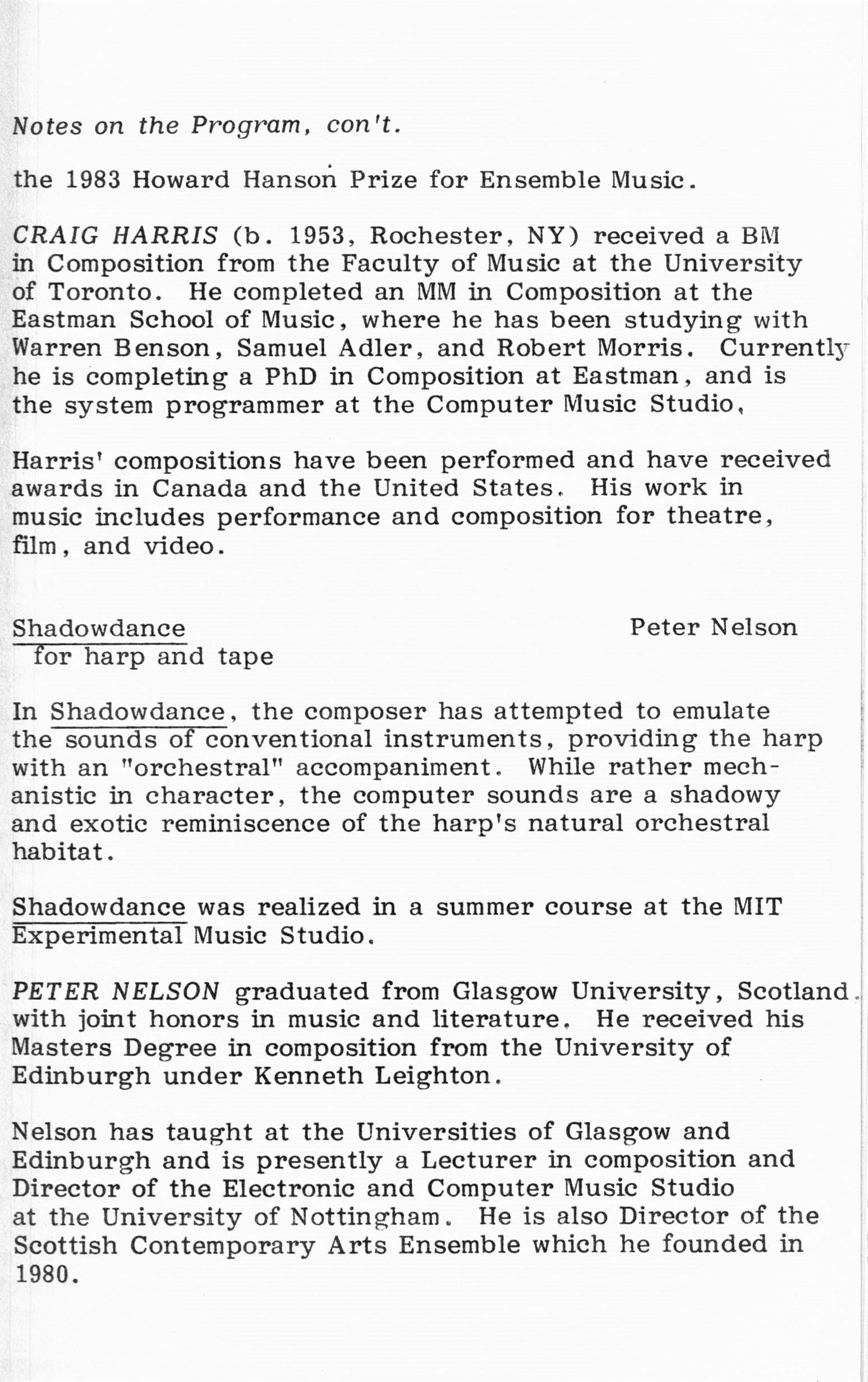 1983 ICMC Concert II program, page 07