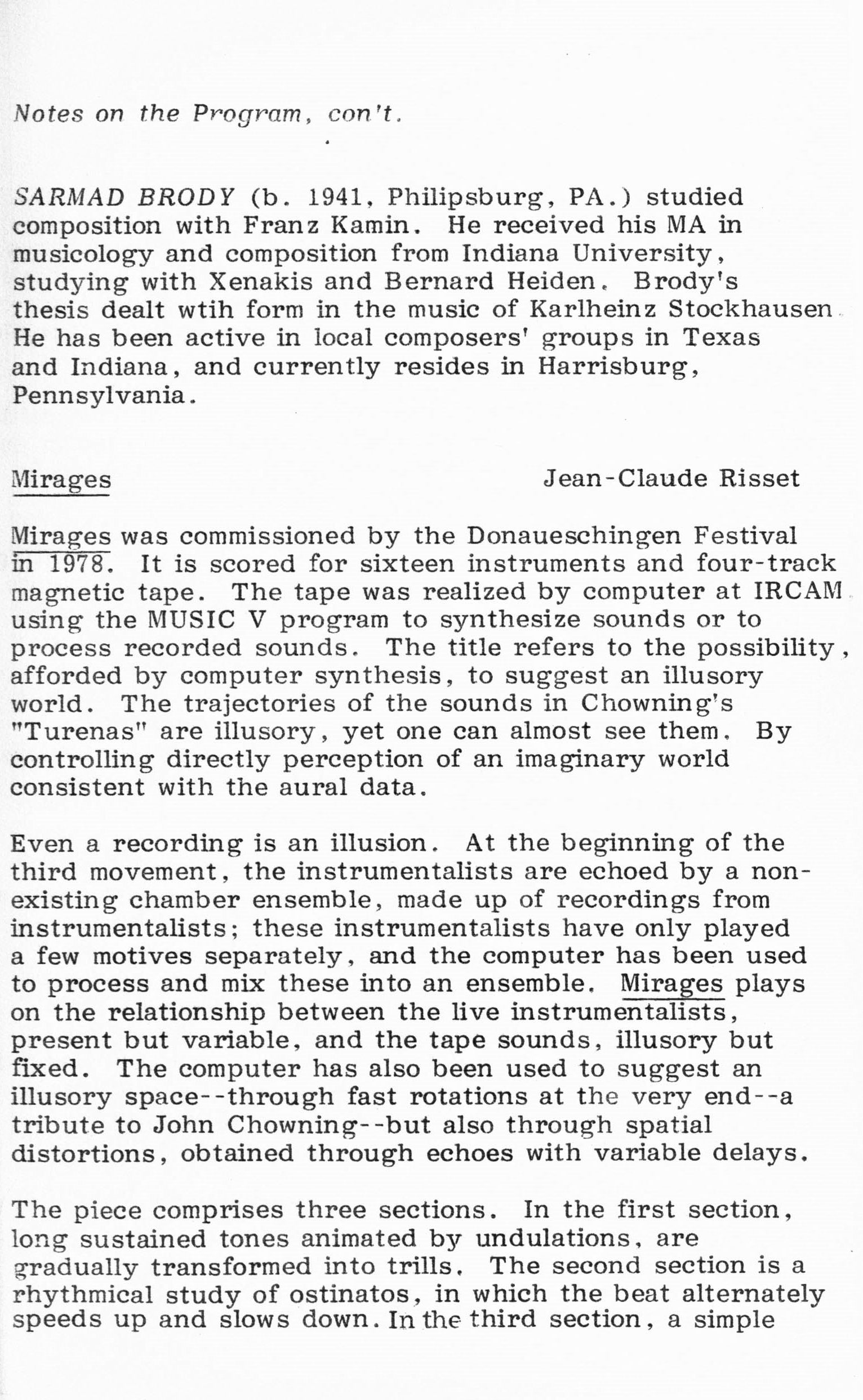1983 ICMC Concert III program, page 09