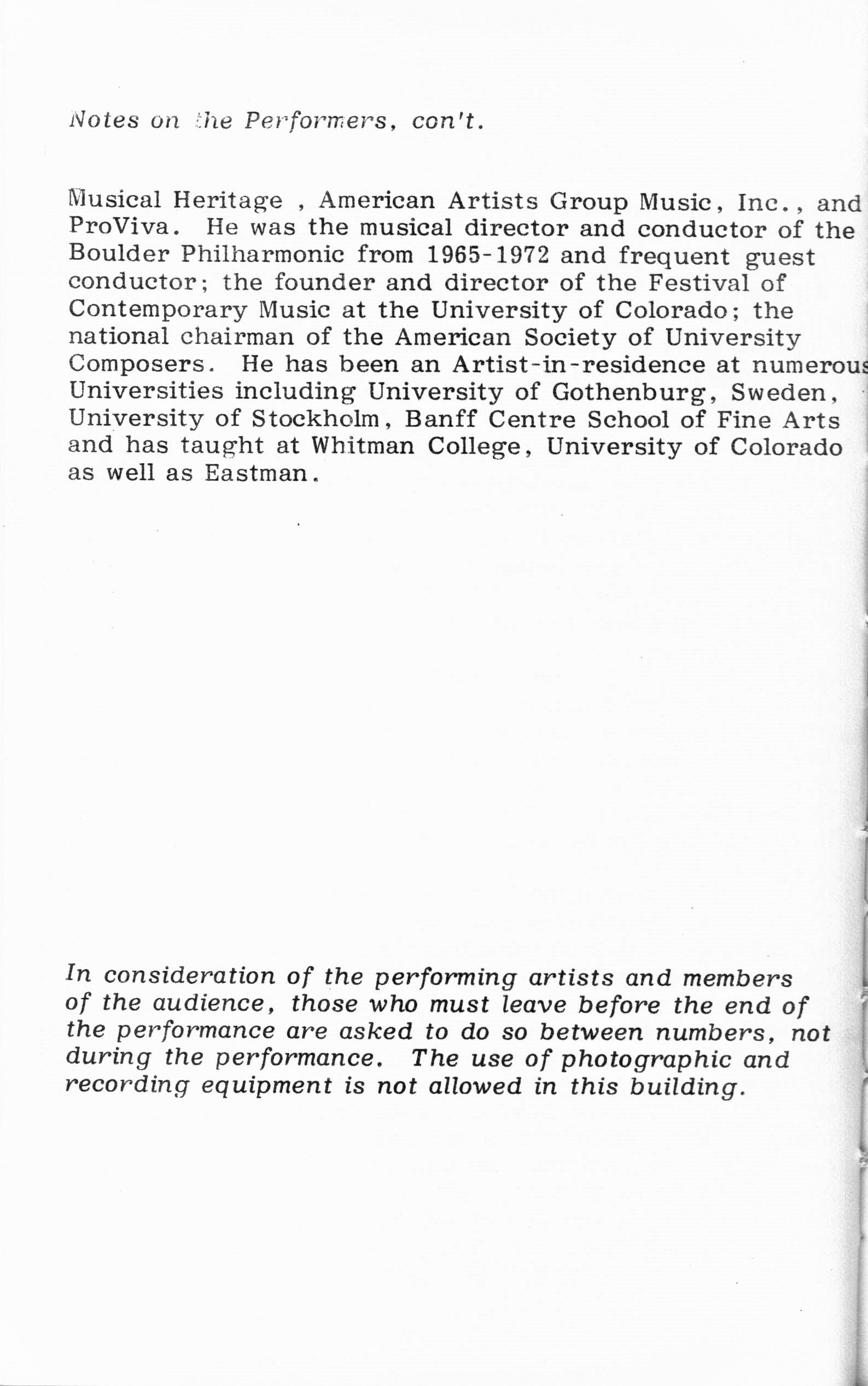 1983 ICMC Concert III program, page 12