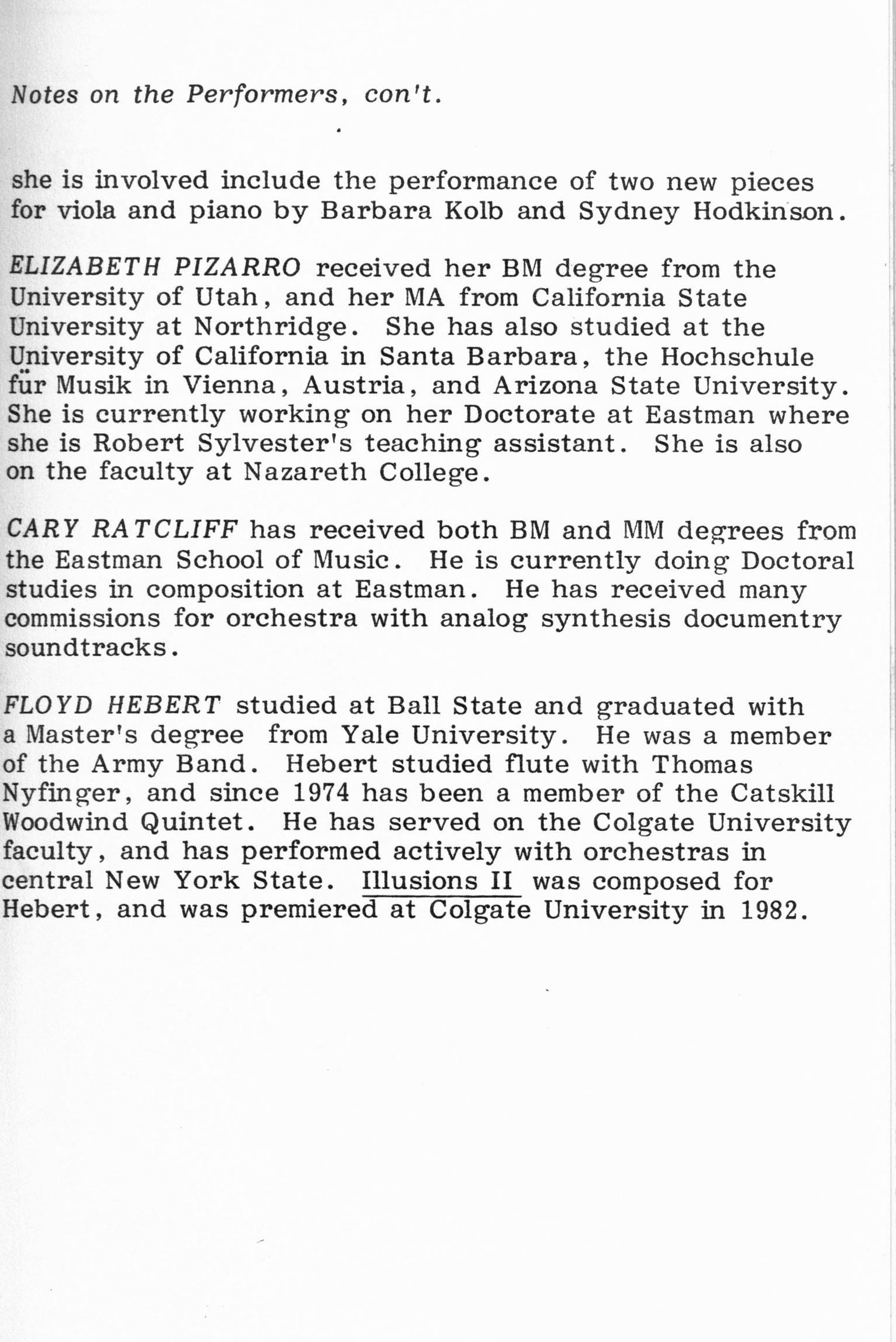 1983 ICMC Concert IV program, page 13