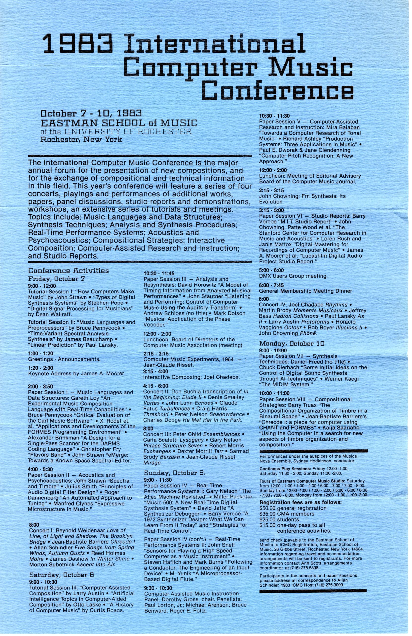 1983 ICMC poster, front