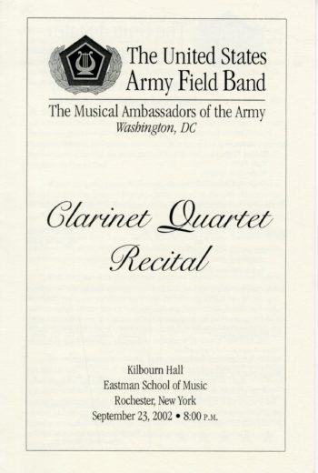 2002 September 23 Clarinet Quartet page 1