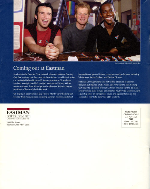 Eastman Notes, vol. 22, no. 1, December, 2003. Front and back covers.