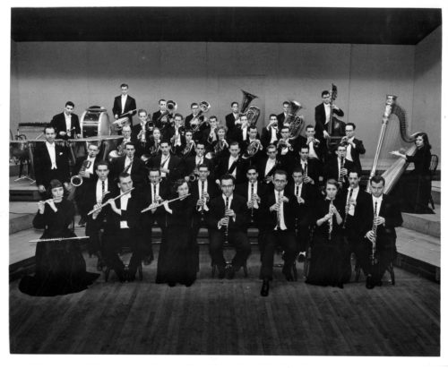photo of the 1952-53 Eastman Wind Ensemble. Eastman School Photo Archive.