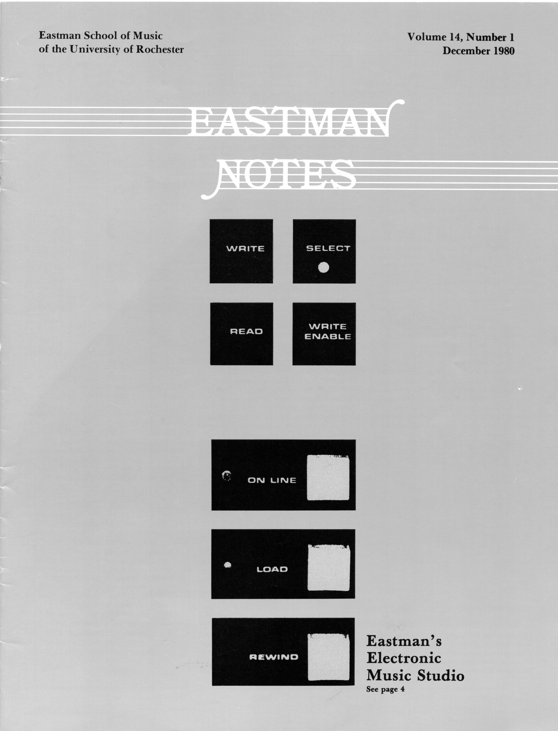 Eastman Notes (December 1980), cover