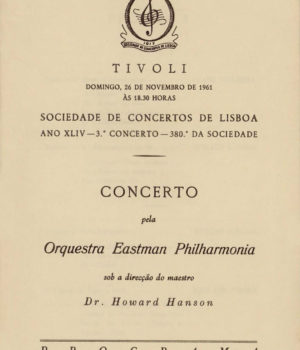 Printed program for the first concert on the tour.