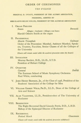 Inauguration program, short version, page 2