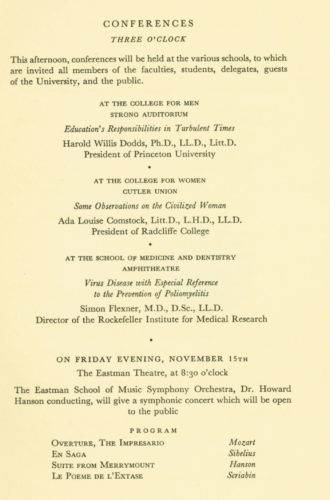 Inauguration program, short version, page 3