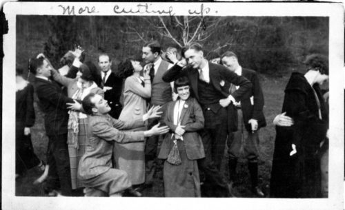 Several members of the companyare here seen striking poses—or, as Ms. Reep expressed it in 1920s parlance in her handwritten caption, “cutting up”. Director Rosing is standing in back of the group looking towards the camera. The poses struck by members of the company suggest a good deal of liveliness and bonhomie. Given the TW@E, week 13: November 15th --21st 6arduous training that they underwent, one hopes that they were able to preserve a sense of camaraderieand mutual good will.