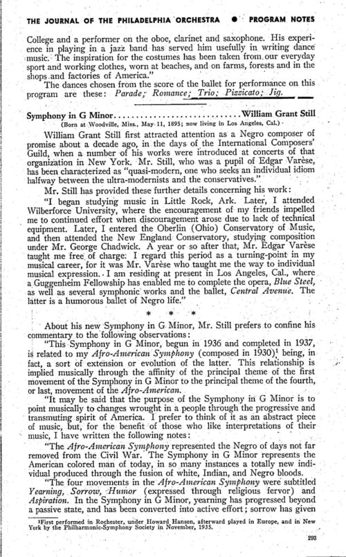 Printed program Philadelphia Orchestra December 10 and 11, 1937 page 5