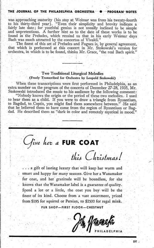 Printed program Philadelphia Orchestra December 10 and 11, 1937 page 7