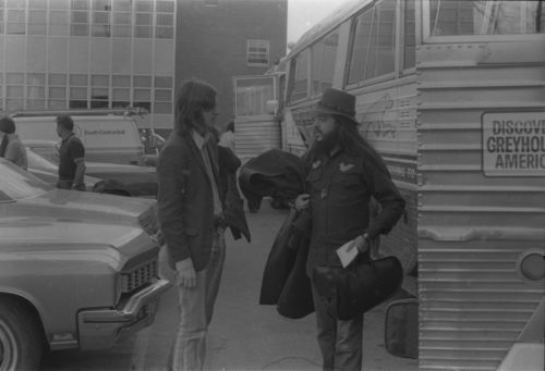 Photographer Louis Ouzer accompanied the Eastman musicians on their three-city tour. These shots capture ensemble members and their directors in candid moments during travel.