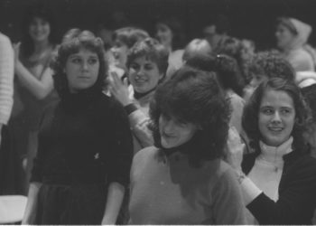 On the day of the recording session, December 10th, 1983, members of the chorus and the vocal soloists all participate in preliminaries.