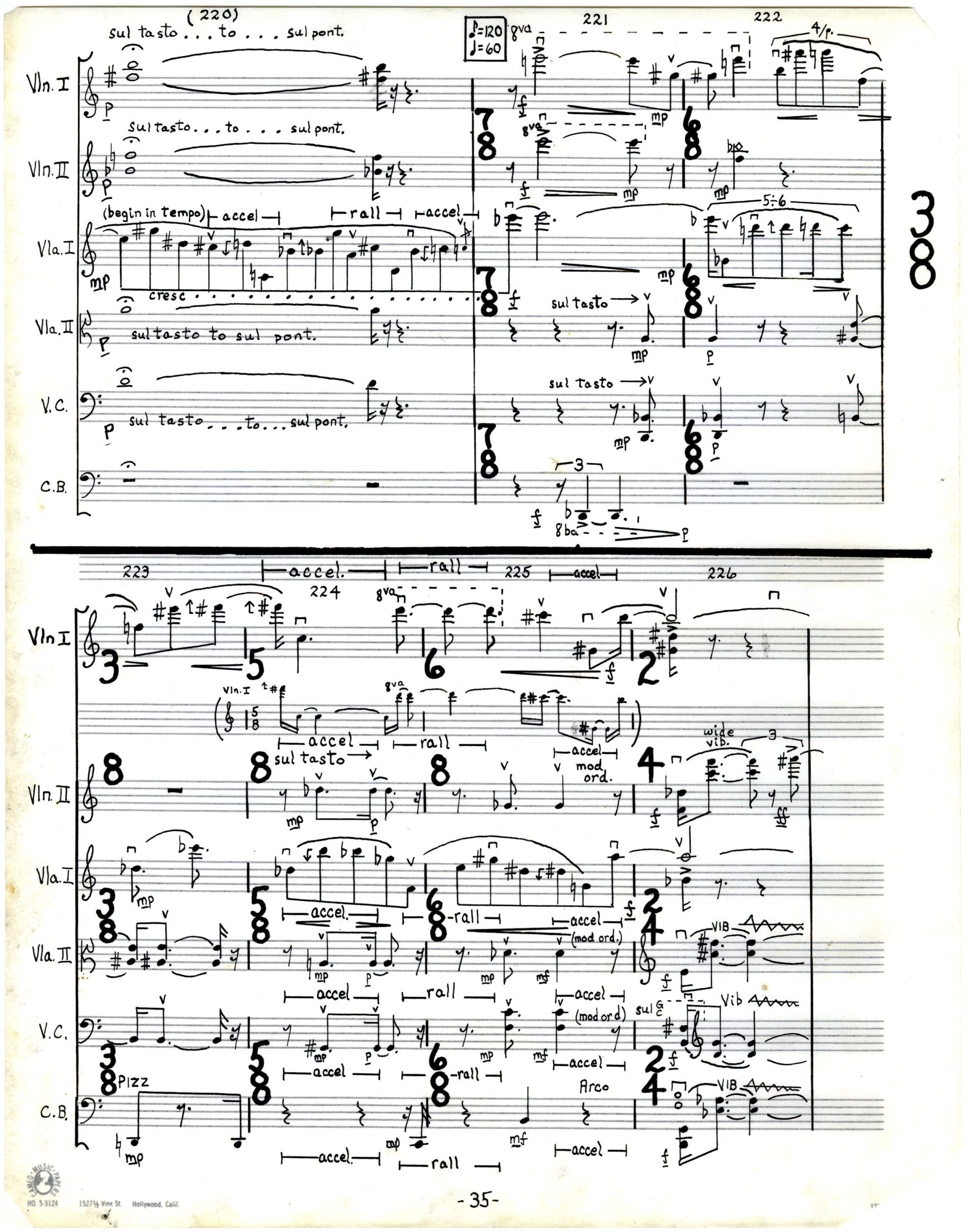 String Sextet, ink score, page 35