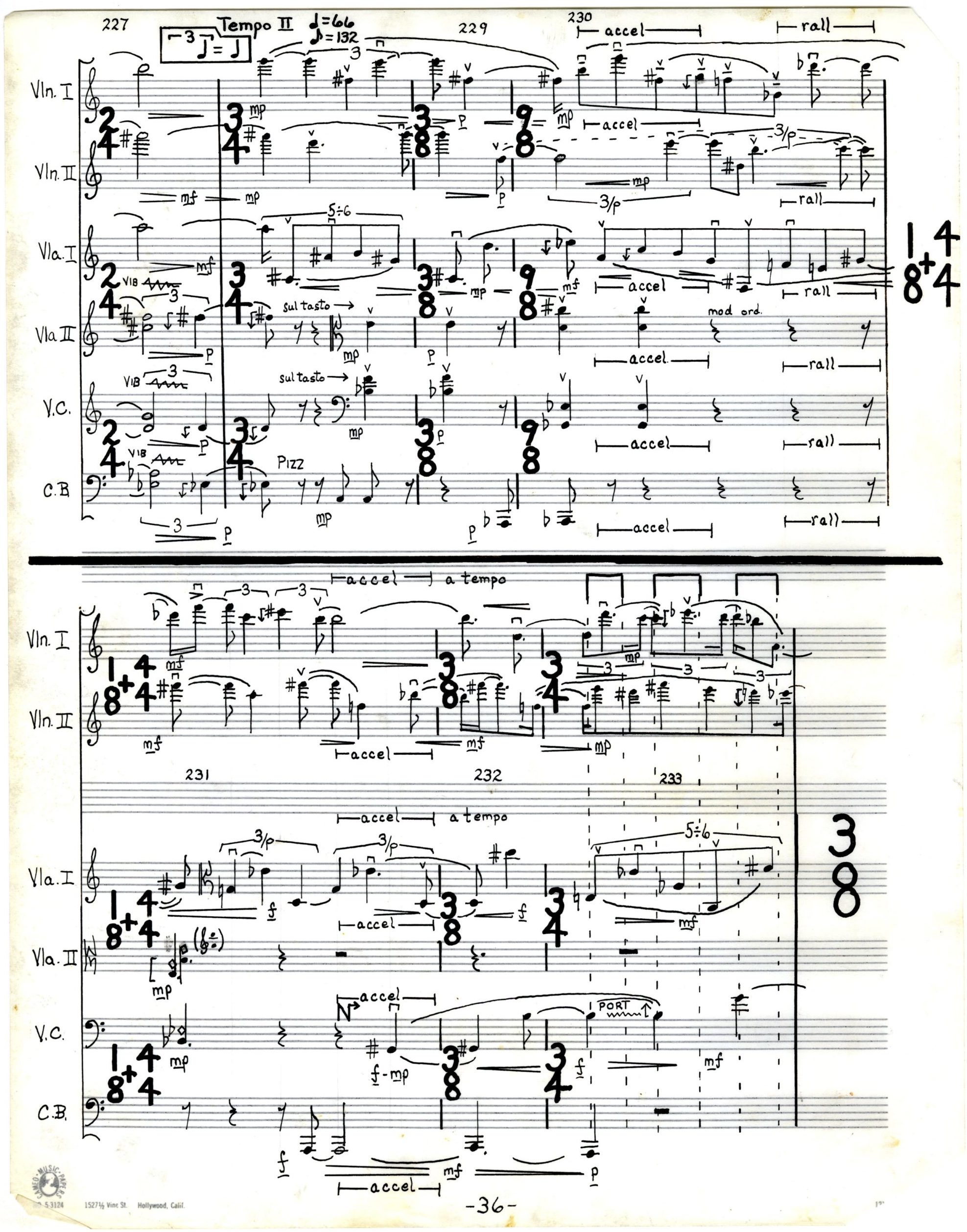String Sextet, ink score, page 36
