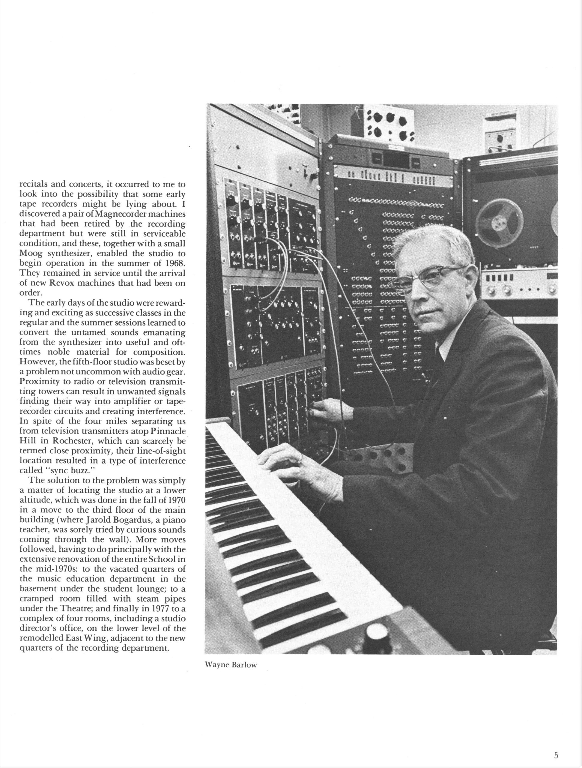 Wayne Barlow, Electronic Music at Eastman article, page 2