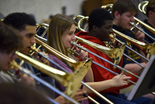 Trombone Choir. Photo by Luke Juntunen.