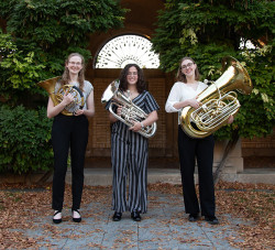 Minus 2 brass trio in courtyard image