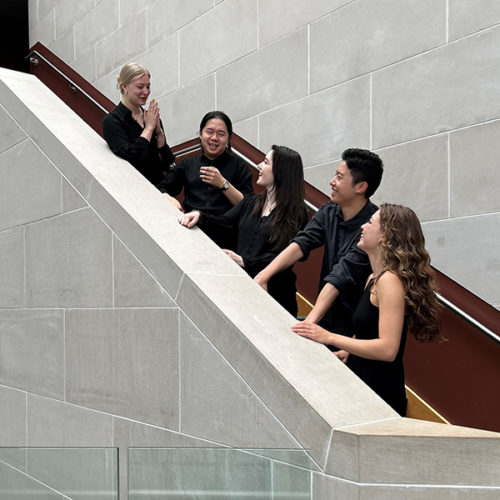 Mousai Quintet on staircase image